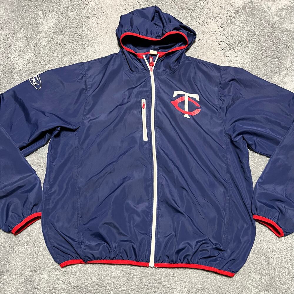 MLB Minnesota Twins Jacket Mens XL Windbreaker Full Zip Coat